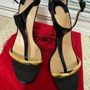 Christian Louboutin Ponyhair Animal Print T-Strap Sandals| Size: 8 | IT 38.5